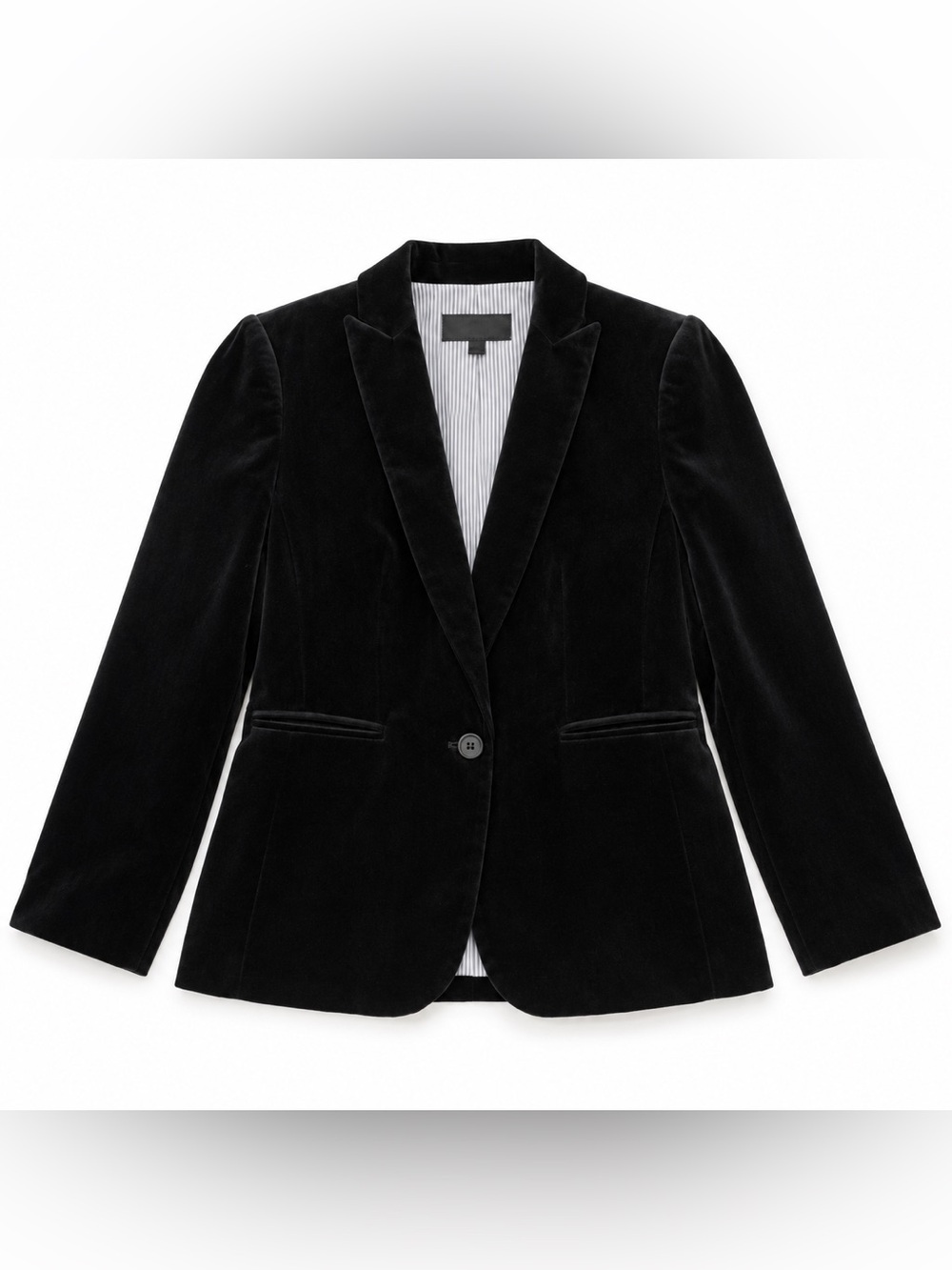 J. Crew Parke Women’s Black Velvet One Button Blazer Petite Size 4P NWT